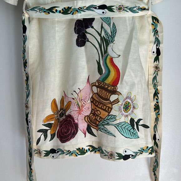 Alemais Meagan Printed Button Front Mini Dress AU 8 US 4 Linen Resortwear - Picture 11 of 13